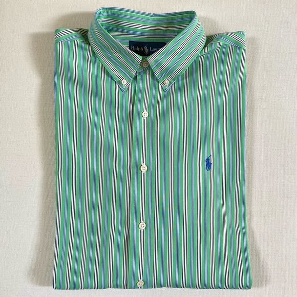 RALPH LAUREN Classic Fit 100% Cotton Stripe Men’s Shirt, Size XL - Picture 13 of 14